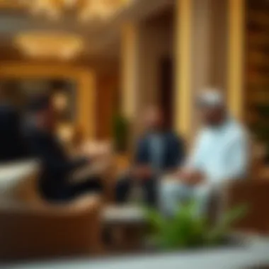 Understanding Market Trends in Dubai Real estate agents discussing apartment trends