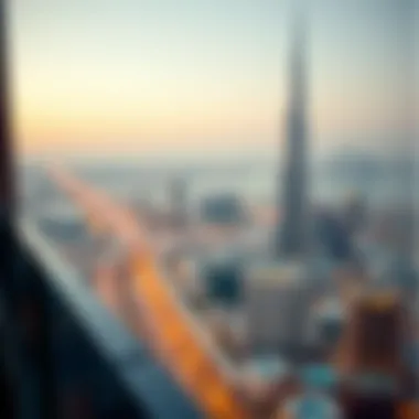 Breathtaking Views of Dubai Skyline from Majan One Residences Panoramic view of Dubai skyline from Majan One Residences