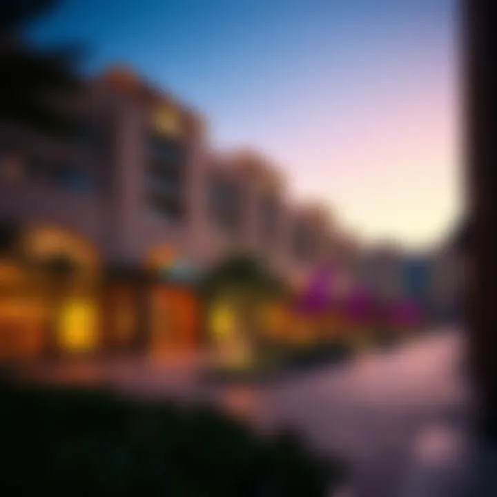 Maryam Plaza at Sunset Exterior view of the plaza during sunset, emphasizing its ambiance