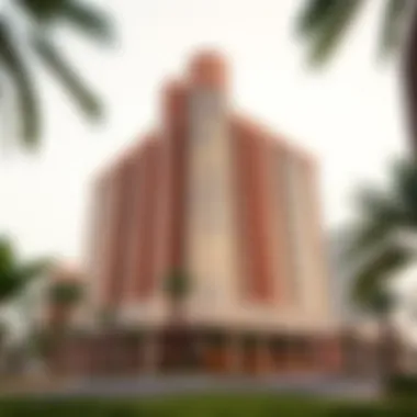 Architectural view of Nasmah Tower showcasing its unique facade