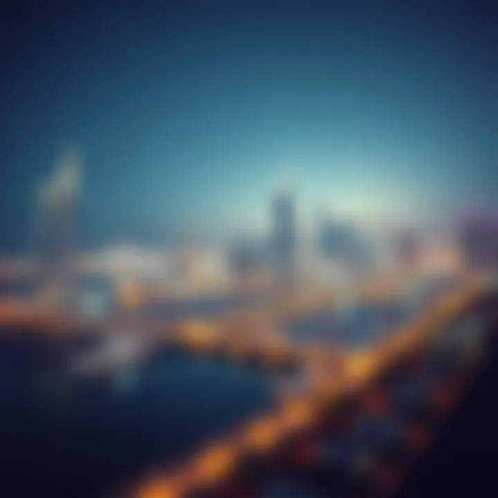 Stunning Skyline of Dubai Creek Harbour Panoramic view of Dubai Creek Harbour skyline