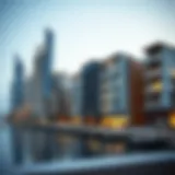 A stunning view of Dubai Wharf showcasing modern architectural designs