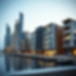 A stunning view of Dubai Wharf showcasing modern architectural designs