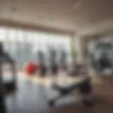 Modern gym interior with advanced fitness equipment