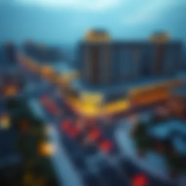 Aerial View of Pantheon Boulevard Aerial view of Pantheon Boulevard showcasing its modern architecture