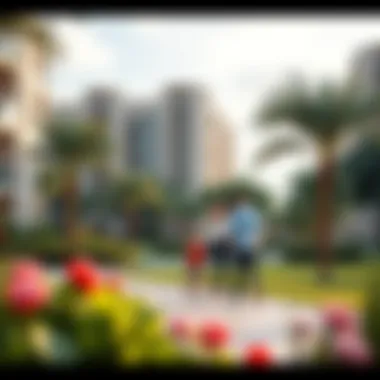 Community Life in Pantheon Boulevard Family enjoying outdoor space in Pantheon Boulevard park