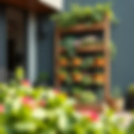 Innovative garden bed design showcasing vertical gardening techniques