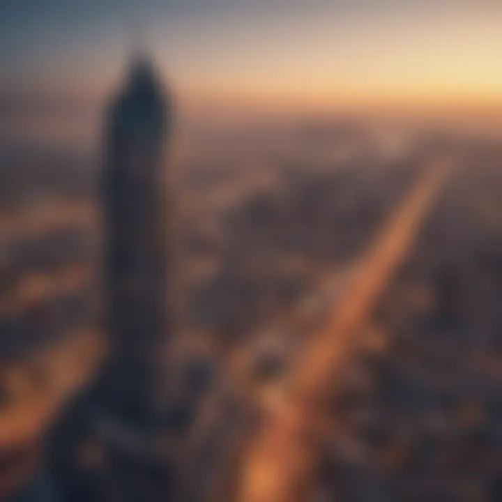 Panoramic skyline view from the upper floors of Oudah Tower