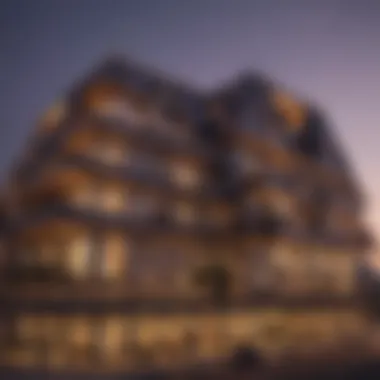 Stunning view of Pyramisa Hotel Apartments at dusk showcasing the architecture