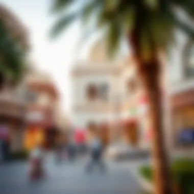 Local amenities in Satwa, including shops and parks