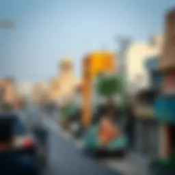 A panoramic view of Satwa showcasing its vibrant streets and local architecture