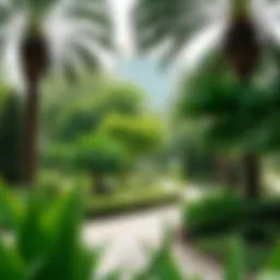 Lush greenery at Safiya Park highlighting its urban oasis