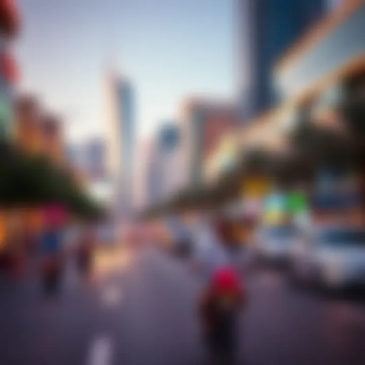 Sheikh Zayed Road Urban Vibe Vibrant street scene on Sheikh Zayed Road, illustrating urban life