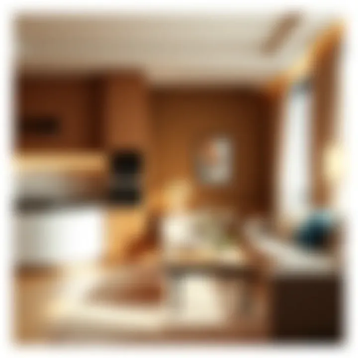 Essential Amenities for Comfortable Living Amenities in a studio room, highlighting kitchen and living area