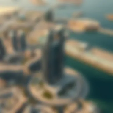 Aerial Perspective of Tamouh Tower on Al Reem Island Aerial view highlighting the location of Tamouh Tower on Al Reem Island