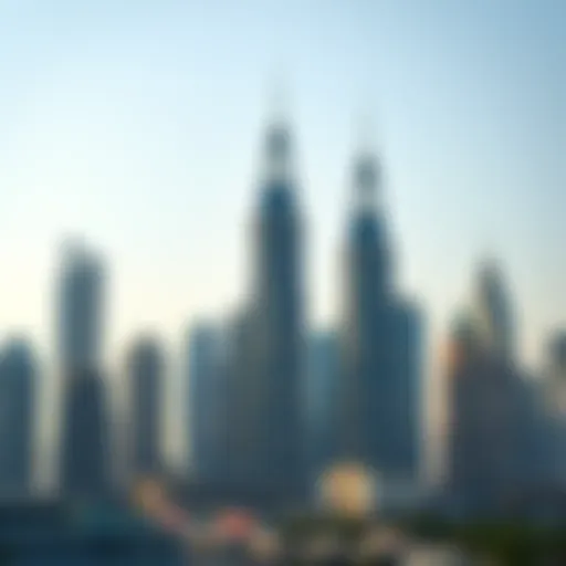 Skyline of Dubai with modern residential towers
