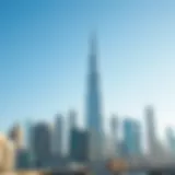 A stunning skyline view of Dubai against a backdrop of clear blue skies