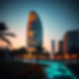 Stunning architectural view of Thumam Building showcasing its unique design