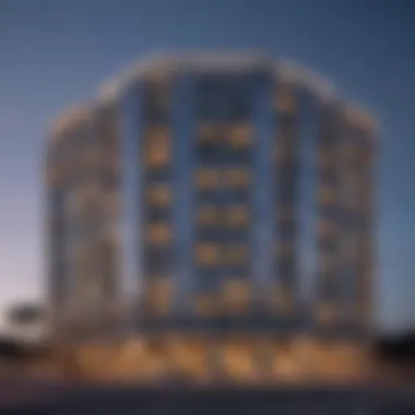 Exterior view of Adagio Hotel showcasing modern architecture