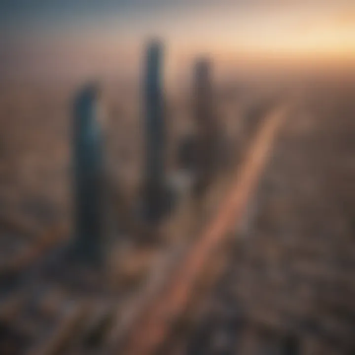 Surrounding neighborhood of Al Khor Tower showing urban development