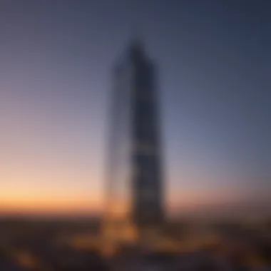 Panoramic view of Al Khor Tower at sunset