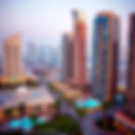 Panoramic view of Cluster E showcasing the architectural diversity