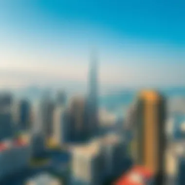 Aerial View of Dubai Skyline Aerial view of Dubai skyline showcasing various residential buildings