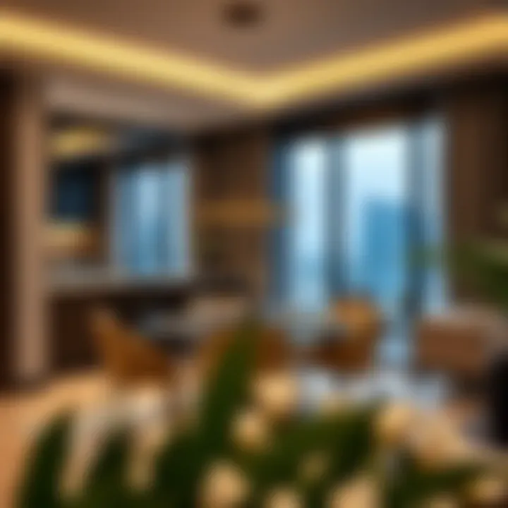 Dining area in a modern rental apartment