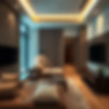 Modern Studio Living Space in Dubai Contemporary studio apartment interior in Dubai