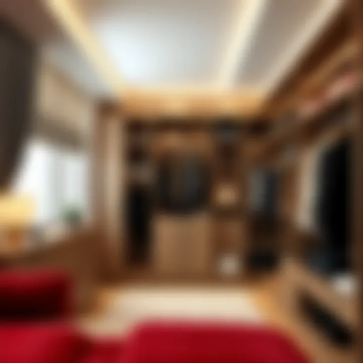 Spacious Wardrobe with Organizational Features Spacious wardrobe showcasing organizational features and storage solutions