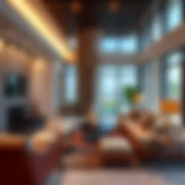 Cultural Influences in Family Room Decor A modern family room showcasing cultural decor in Rashidiya