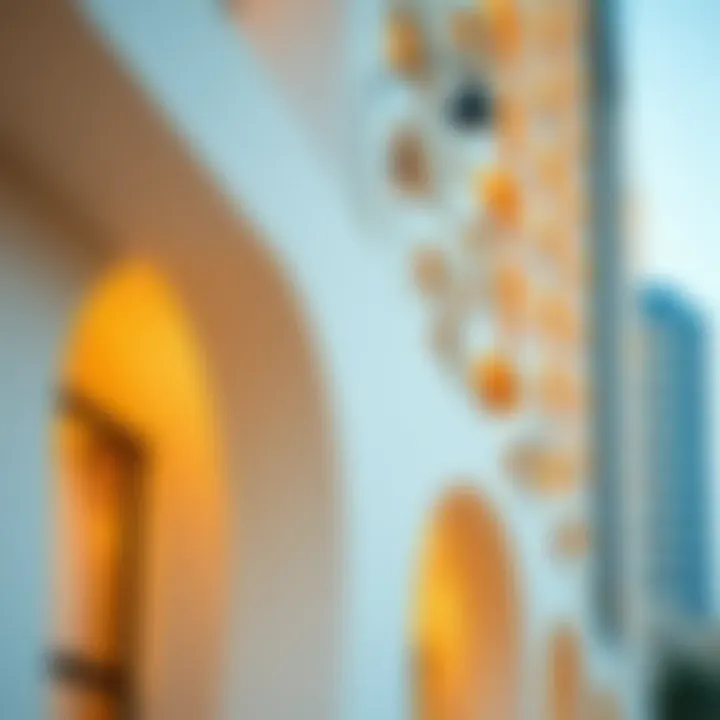 Close-Up of Unique Design Elements Close-up of the White Swan Building's façade highlighting unique design elements